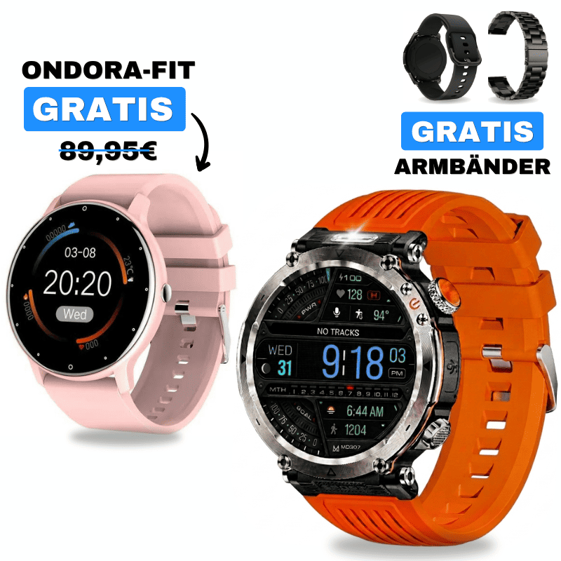 STONE + ONDORA-FIT

🎁 DAMEN-SMARTWATCH GRATIS

2 Smartwatches im Vorteilspaket

✓ STONE 
✓ Ondora-FIT GRATIS
✓ Edelstahlarmband GRATIS
✓ Überraschungsgeschenk GRATIS

Jetzt Sparpaket sichern →