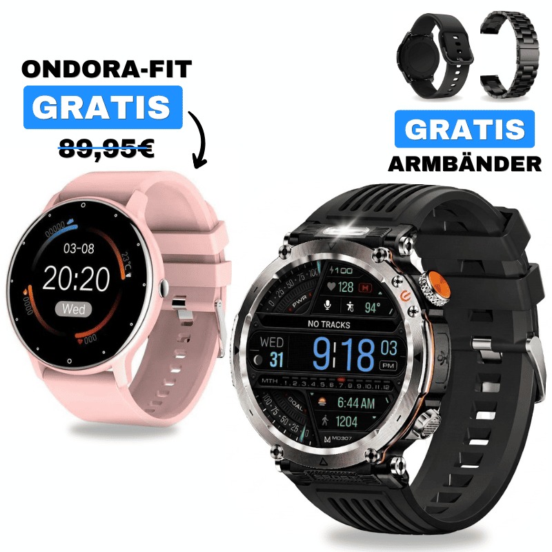 STONE + ONDORA-FIT

🎁 DAMEN-SMARTWATCH GRATIS

2 Smartwatches im Vorteilspaket

✓ STONE 
✓ Ondora-FIT GRATIS
✓ Edelstahlarmband GRATIS
✓ Überraschungsgeschenk GRATIS

Jetzt Sparpaket sichern →