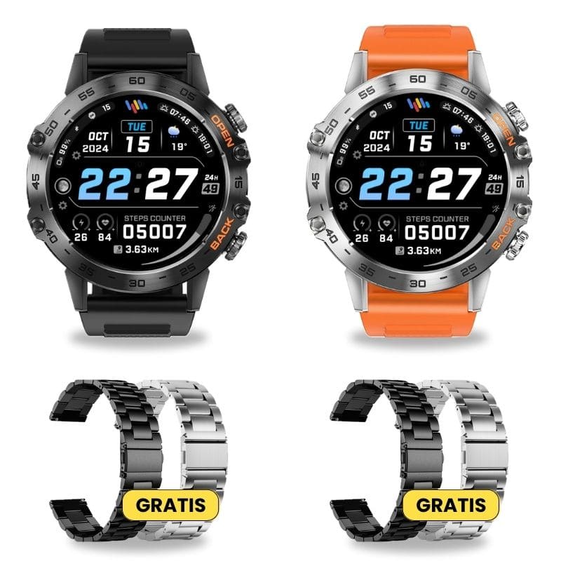 Spar-Set Hyper Smartwatch Pro® Fitness-Smartwatch für den Alltag mit Schritt-, Kalorien- und Herzfrequenz-Tracking, langer Akkulaufzeit und über 100 Sportmodi.