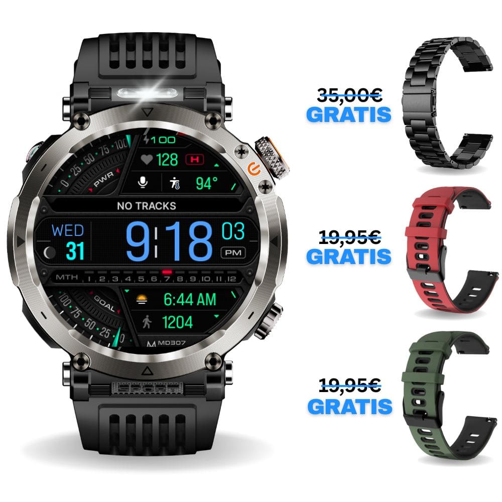 Sichere dir die Stone Smartwatch im Zubehör Spar-Paket! Inkl. Edelstahlband & 2 Silikonbändern GRATIS. 21 Tage Akku & extrem robust. Jetzt Vatertags-Deal sichern!