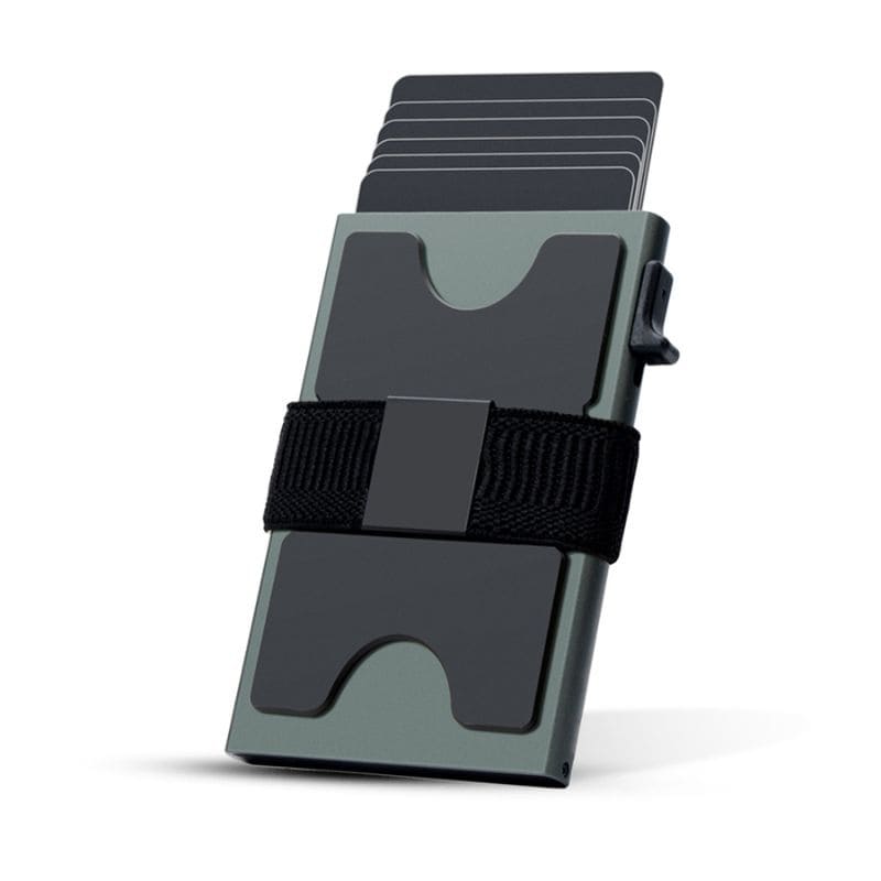 Watchbutton® Core Wallet mit One-Click Kartenzugriff, RFID-Schutz, sicherem Bargeldband und Platz für bis zu 15 Karten