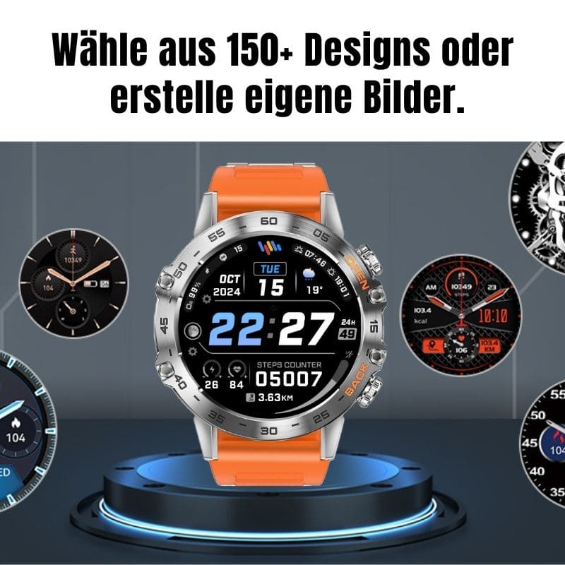 Hyper Smartwatch Pro® – robuste Smartwatch mit Anruffunktion, WhatsApp-Benachrichtigungen und 14 Tagen Akkulaufzeit.