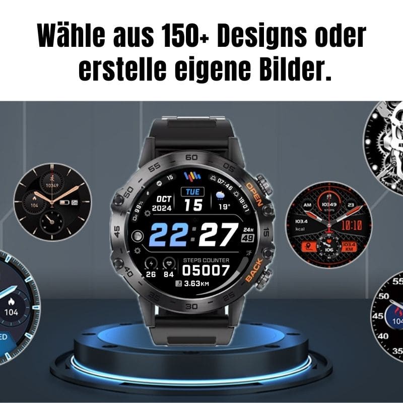 Hyper Smartwatch-Pro® – extrem robuste Smartwatch mit Anruffunktion, WhatsApp-Benachrichtigungen, bis zu 14 Tagen Akkulaufzeit, Instagram- und Facebook-Benachrichtigungen.