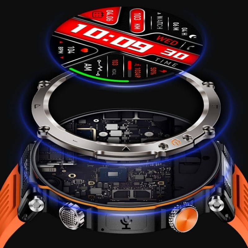 Stone Smartwatch® – extrem robuste Smartwatch mit Anruffunktion, WhatsApp-Benachrichtigungen, bis zu 21 Tagen Akkulaufzeit, Instagram- und Facebook-Benachrichtigungen, SOS-Notruftaste und integriertem Kompass.