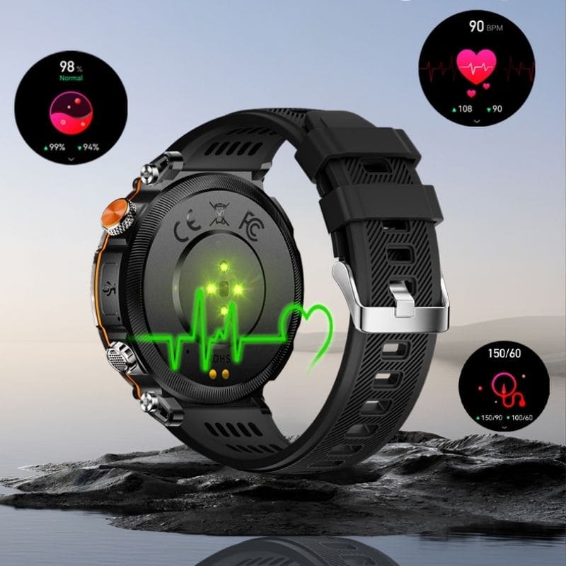 Stone Smartwatch® – extrem robuste Smartwatch mit Anruffunktion, WhatsApp-Benachrichtigungen, bis zu 21 Tagen Akkulaufzeit, Instagram- und Facebook-Benachrichtigungen, SOS-Notruftaste und integriertem Kompass.
