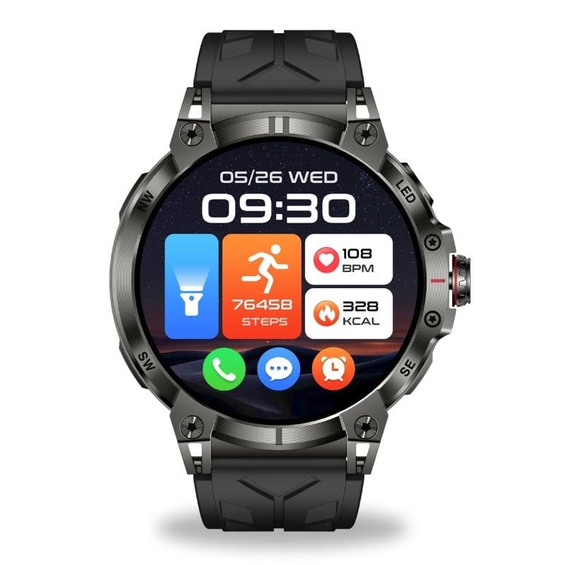 STONE – GPS SMARTWATCH®:
Extrem robuste Smartwatch mit großem 1,85" Display, integrierter GPS-Funktion, Anruffunktion sowie Benachrichtigungen von WhatsApp, Instagram und Facebook.
Mit bis zu 30 Tagen Akkulaufzeit, Weltuhr mit Wetteranzeige, SOS-Notruftaste, Kompass und Zyklus-Tracking – perfekt für Alltag, Abenteuer und Gesundheit.