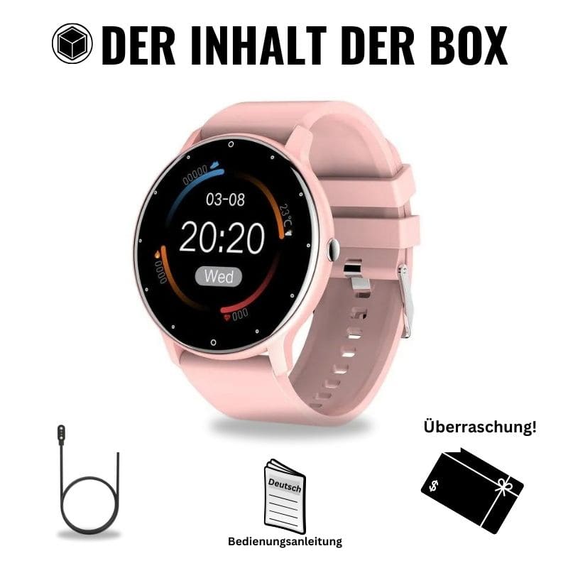 ONDORA – Fit Smartwatch für deinen Alltag
Bis zu 7 Tage Akkulaufzeit, Anrufe direkt über die Uhr, WhatsApp-Benachrichtigungen und smarte Gesundheitsfunktionen wie Schlafanalyse, Schrittzähler und Kalorienübersicht – alles, was du brauchst, an deinem Handgelenk.
Robust, alltagstauglich und geschützt vor Stößen, Staub und Wasser.