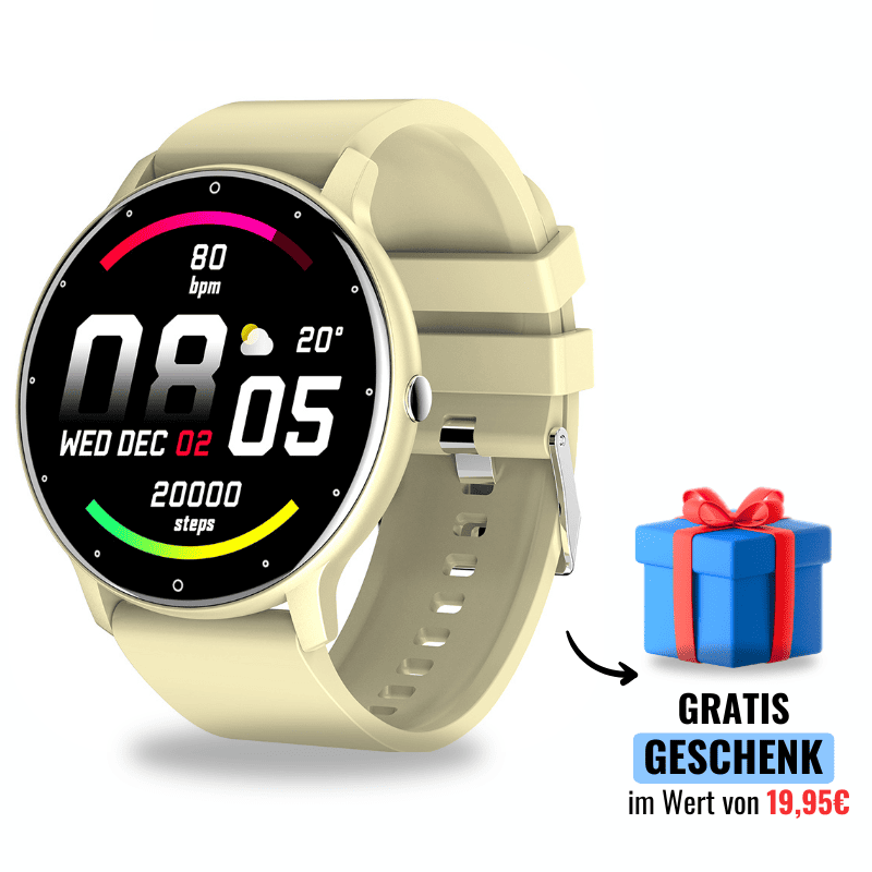ONDORA – Fit Smartwatch für deinen Alltag
Bis zu 7 Tage Akkulaufzeit, Anrufe direkt über die Uhr, WhatsApp-Benachrichtigungen und smarte Gesundheitsfunktionen wie Schlafanalyse, Schrittzähler und Kalorienübersicht – alles, was du brauchst, an deinem Handgelenk.
Robust, alltagstauglich und geschützt vor Stößen, Staub und Wasser.