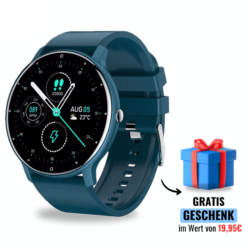 ONDORA – Fit Smartwatch für deinen Alltag
Bis zu 7 Tage Akkulaufzeit, Anrufe direkt über die Uhr, WhatsApp-Benachrichtigungen und smarte Gesundheitsfunktionen wie Schlafanalyse, Schrittzähler und Kalorienübersicht – alles, was du brauchst, an deinem Handgelenk.
Robust, alltagstauglich und geschützt vor Stößen, Staub und Wasser.