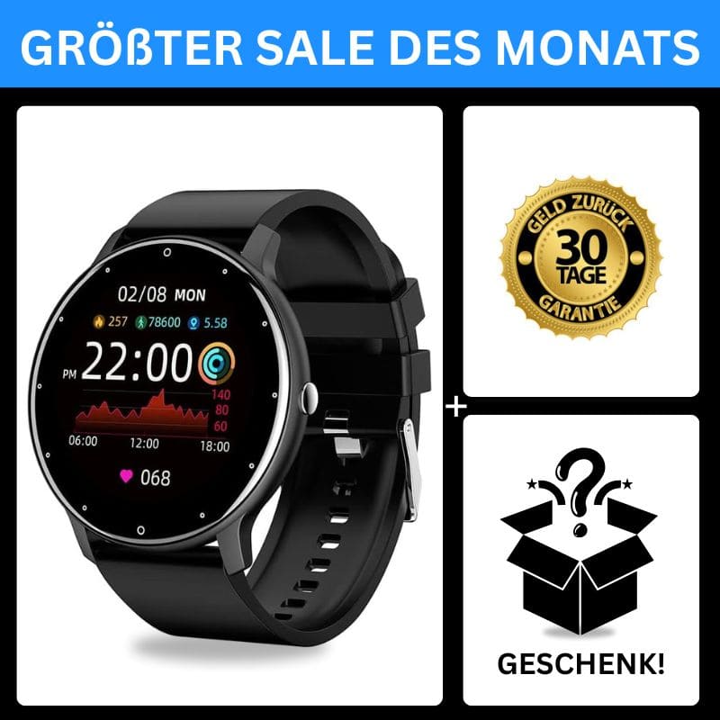 ONDORA – Fit Smartwatch für deinen Alltag
Bis zu 7 Tage Akkulaufzeit, Anrufe direkt über die Uhr, WhatsApp-Benachrichtigungen und smarte Gesundheitsfunktionen wie Schlafanalyse, Schrittzähler und Kalorienübersicht – alles, was du brauchst, an deinem Handgelenk.
Robust, alltagstauglich und geschützt vor Stößen, Staub und Wasser.