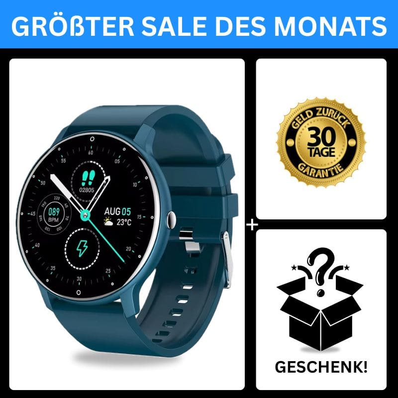 ONDORA – Fit Smartwatch für deinen Alltag
Bis zu 7 Tage Akkulaufzeit, Anrufe direkt über die Uhr, WhatsApp-Benachrichtigungen und smarte Gesundheitsfunktionen wie Schlafanalyse, Schrittzähler und Kalorienübersicht – alles, was du brauchst, an deinem Handgelenk.
Robust, alltagstauglich und geschützt vor Stößen, Staub und Wasser.