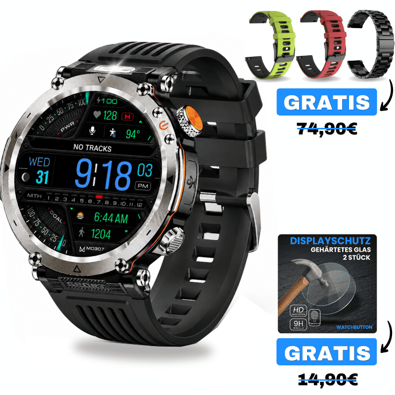 Stone + GRATIS Zubehör
2 Armbänder + Displayschutz GRATIS dazu von Watchbutton